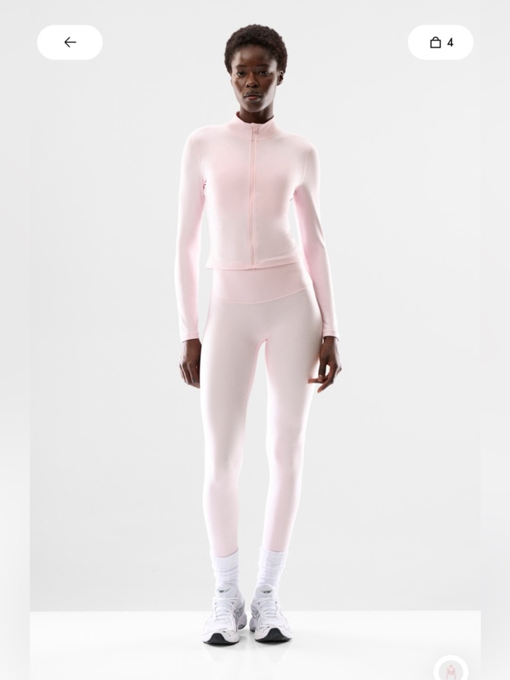 BUTTER Women's Pale Pink set (Limit zip-up, Tumbler Bra Top & Leggings)